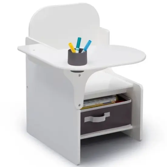Delta Children MySize Chair Desk with Storage Bin - White image {4}