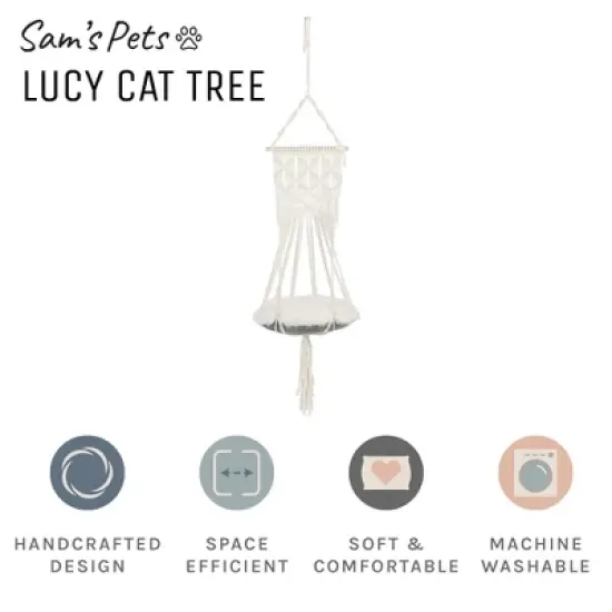 Sam's Pets Lucy Macram White Cat Tree image {7}