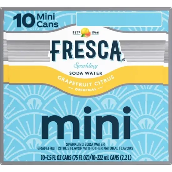 Fresca Grapefruit Citrus Sparkling Soda Water - 10pk/7.5 fl oz Mini-Cans image {5}