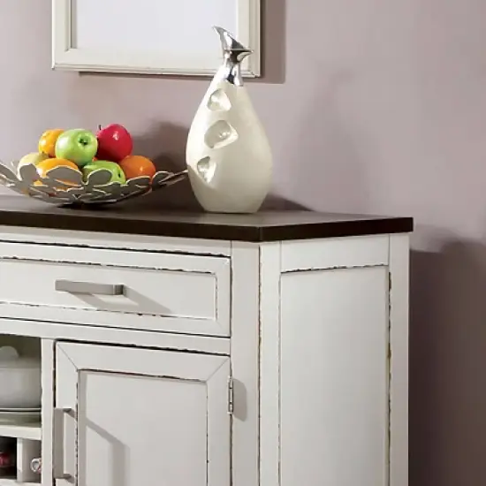 Redmond 2 Drawer Server Weathered White/Dark Walnut - HOMES: Inside + Out image {2}