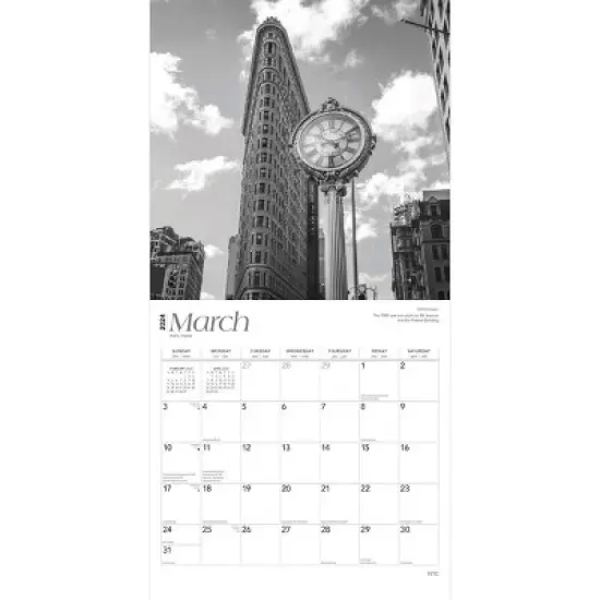 Browntrout 2024 Wall Calendar 12"x12" New York City Black & White image {2}
