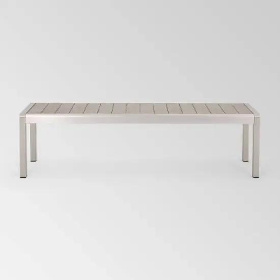 Cape Coral Aluminum Modern Dining Bench - Christopher Knight Home image {6}