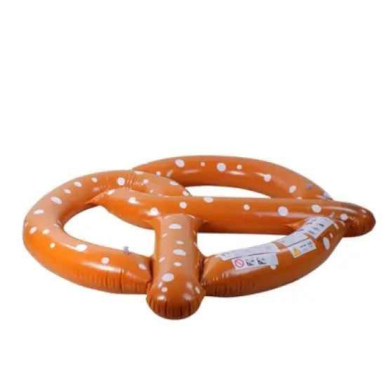 Swimline 60" Inflatable Giant Pretzel 3-Person Swimming Pool Float - Brown/White image {6}