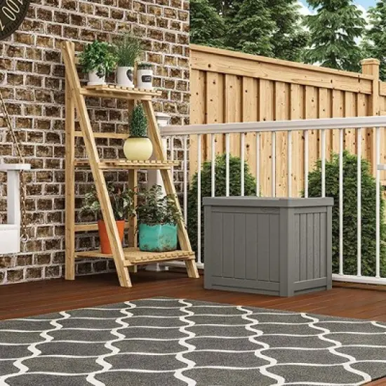 Suncast SS500ST 22 Gallon Small Resin Outdoor Patio Storage Deck Box (4 Pack) image {4}