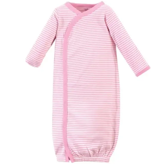 Touched by Nature Baby Girl Organic Cotton Side-Closure Snap Long-Sleeve Gowns 3pk, Garden Floral image {2}