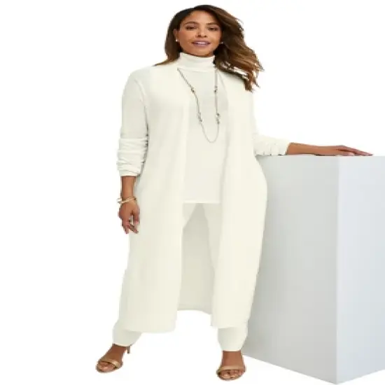 Jessica London Women&rsquo;s Plus Size Cotton Cashmere Duster Sweater image {4}