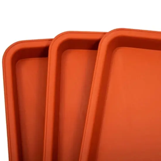 Juvale 8 Pack Large Plastic Plant Drip Trays for Watering, Rectangular Planter Saucer Pans for Indoors, Outdoors, Terracotta Red, 17x7 in image {3}