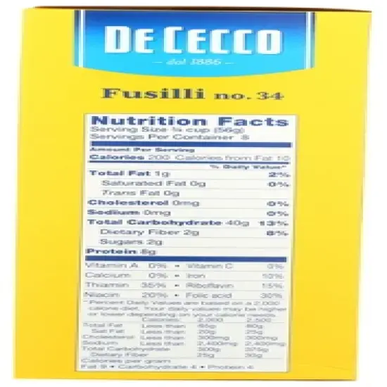 De Cecco Fusilli Pasta - Case of 12/16 oz image {4}
