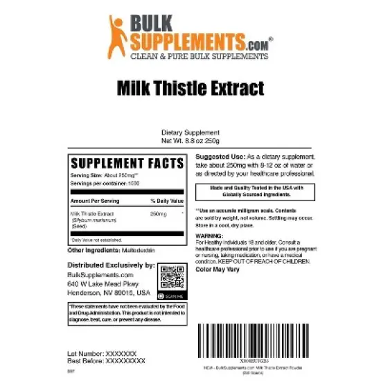 BulkSupplements Milk Thistle Extract Powder image {5}