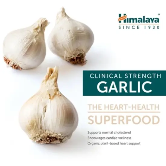 Himalaya Organic Garlic, For Total Heart Health, Cholesterol and Immune Support 60 Caplets image {2}