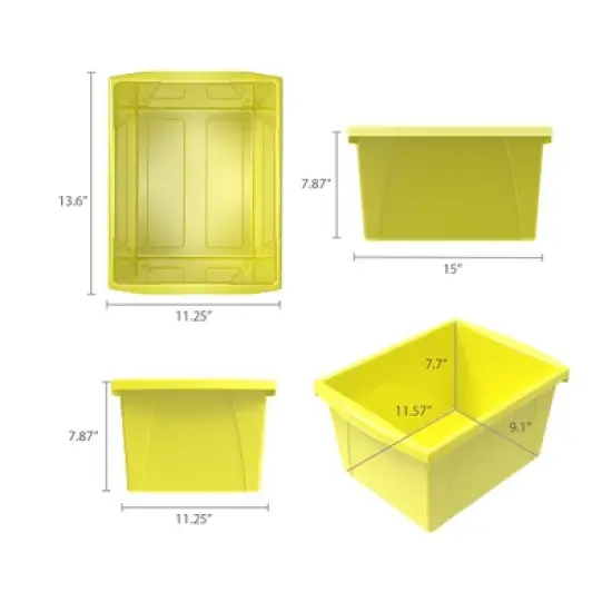 Storex 4 Gallon Storage Bin, Yellow image {7}
