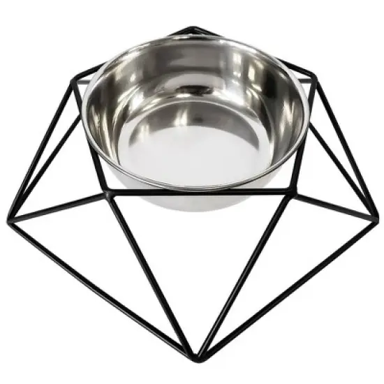 American Pet Supplies Eco-friendly Elevated Geometric Single Dog Bowl Feeder image {1}
