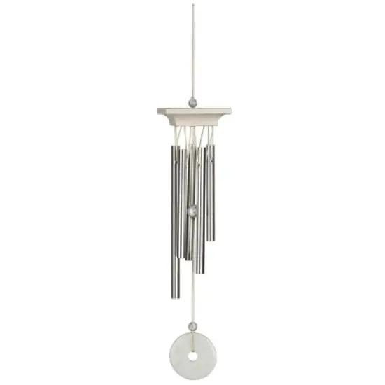 Woodstock Wind Chimes For Outside, Garden D&eacute;cor, Outdoor & Patio D&eacute;cor, Woodstock White Marble Chime Silver Wind Chimes image {7}