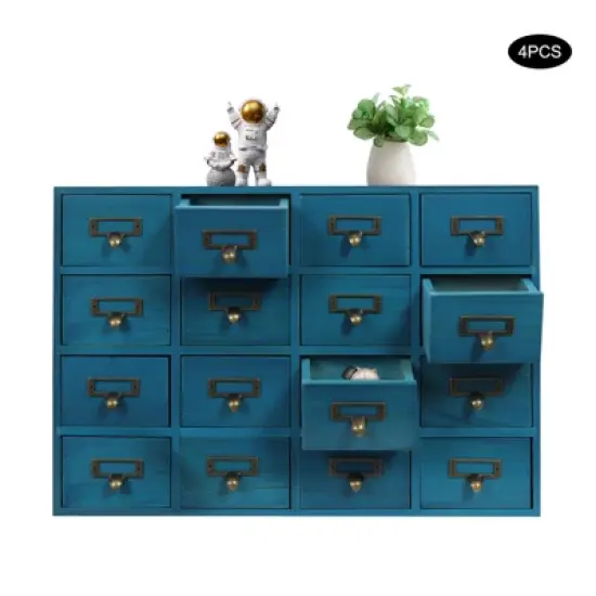 YIYIBYUS Desktop Wooden Storage Box, Storage Cabinets With 64 Drawers image {2}