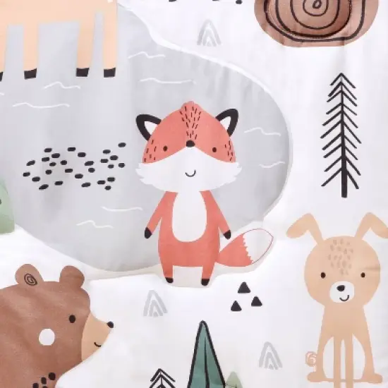 The Peanutshell Woodland Camo Baby Crib Bedding Set - Green/White - 3pc image {5}