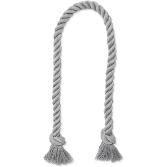 Okuna Outpost 4 Pack Gray Cotton Window Curtain Tiebacks Tie Backs, Rope Holdbacks Holder for Drapes, Home Decor, 29 in image {5}