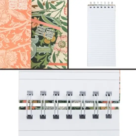 The Gifted Stationery 3-Pack William Morris Long Top Spiral Lined Notepads Notebooks, 200 Pages, 8.4 x 3.75 in image {4}