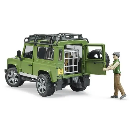 Bruder Land Rover Defender with Forester and Dog Figure image {2}