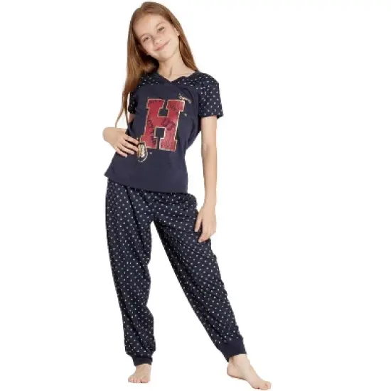 Harry Potter Girls' H Is For Harry Gryffindor Shirt And Pants Pajama Set Black image {4}