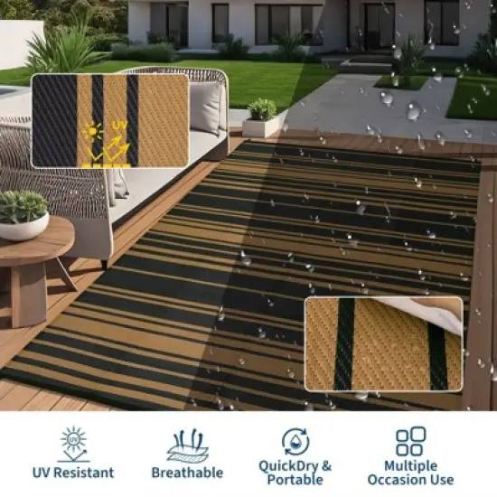 Waterproof Outdoor Rugs UV-Resistant Plastic Straw Camping Rugs image {7}