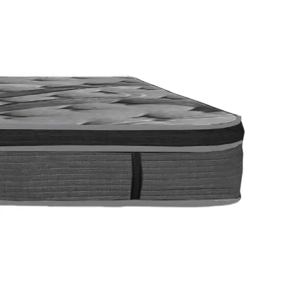PAGED Luxurious Euro Top Mattress 14 Inch Memory Foam Mattress with Black knitted Fabric Cover for Bedroom image {2}