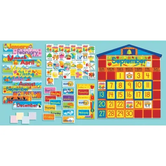 Scholastic All-In-One Schoolhouse Calendar Bulletin Board Set image {3}