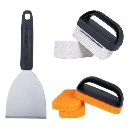 Blackstone 8pc Griddle Cleaning Kit: Professional Scraper, Pads & Bricks for Rust Removal image {7}