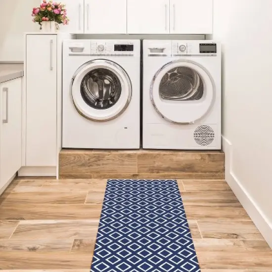 3pk Gemstone Indoor/Outdoor Rug Runner Mat Blue/White - Foss Floors image {5}