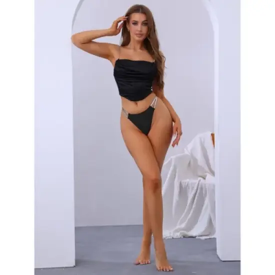 Allegra K Women's Double Line G-Strings Low-Waisted T-back Thongs image {4}