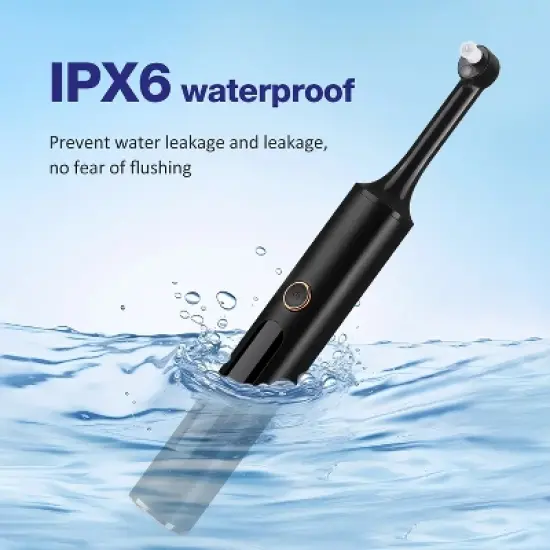 YEVYO 4 Mode Tooth Polisher - 5 Replaceable 360&deg; Dental Polishing Heads with LED?Lighted Cleaning Tool, IPX6 Waterproof Teeth Polishing Kit - Black image {5}