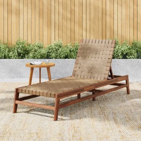 Christopher Knight Home Berywn Outdoor Acacia Wood Adjustable Chaise Lounge with Rope Seat image {11}