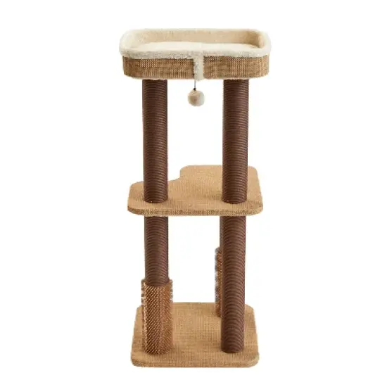 Two by Two Lansing - Beige Scratching Post Cat Furniture - 39.6 in. Tall image {6}