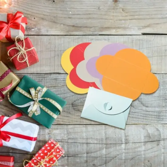 Unique Bargains Mini Envelopes Heart Clasp Cute Present Card Holder for Wedding Greeting Party 50Pcs image {5}