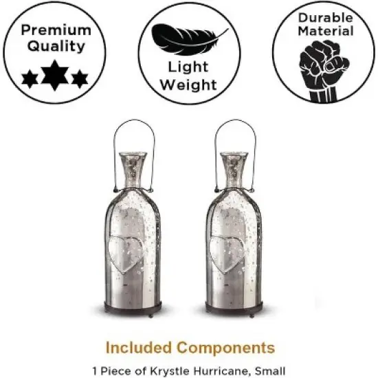 Livevie Champagne Collection Antique Silver Bottle Votive Candle Holders - Handmade Glass for Weddings and Elegant Home Decor (Set of 2) image {4}