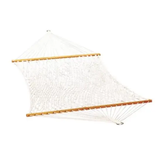 Double Cotton Rope Patio Hammock - White - Algoma image {1}