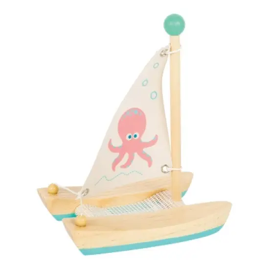 Small Foot Octopus Catamaran Wooden Water Toy image {5}