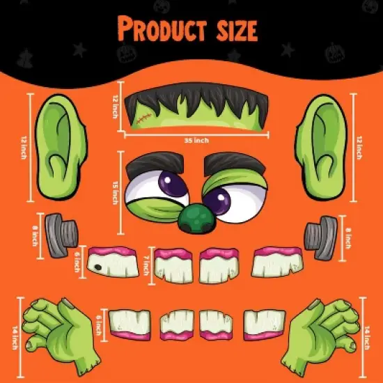 Joyfy Halloween Decorations Trunk or Treat Car Decorations Kit, Frankenstein Car Stickers with Balloons for SUV House Garage Door Decor Props image {4}