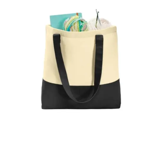 Port Authority Set of 2 Colorblock Cotton Totes with Zippered Pocket image {2}