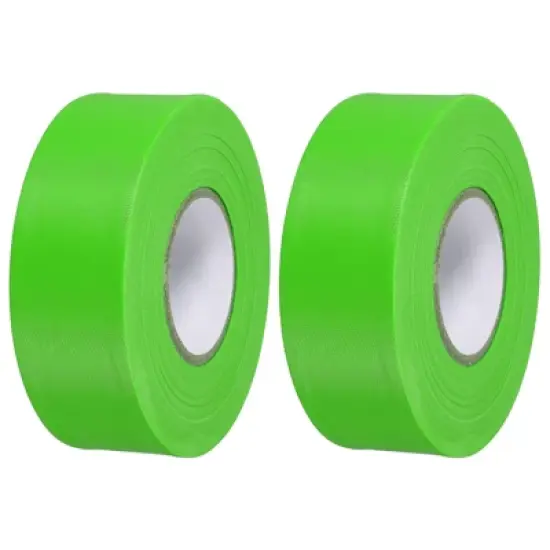 Unique Bargains PVC Non-Adhesive Flagging Tapes for Trail Outdoor 2 Pcs Green 1-1/5" x 147 ft image {5}