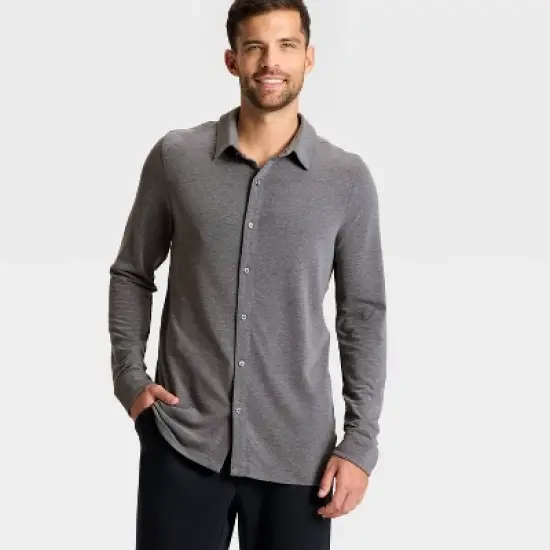 Men's Long Sleeve Knit Commuter Polo Shirt - All In Motion&trade; image {2}