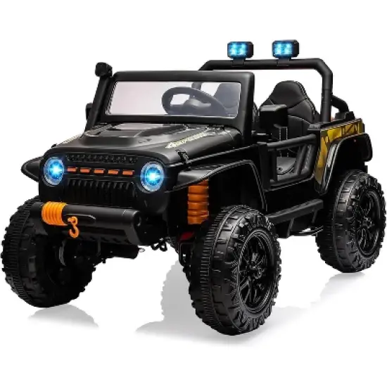24V 2-Seater Ride-On Truck for Kids with Remote Control, 4x55W Motors, Soft Braking, Suspension, LED Lights image {8}