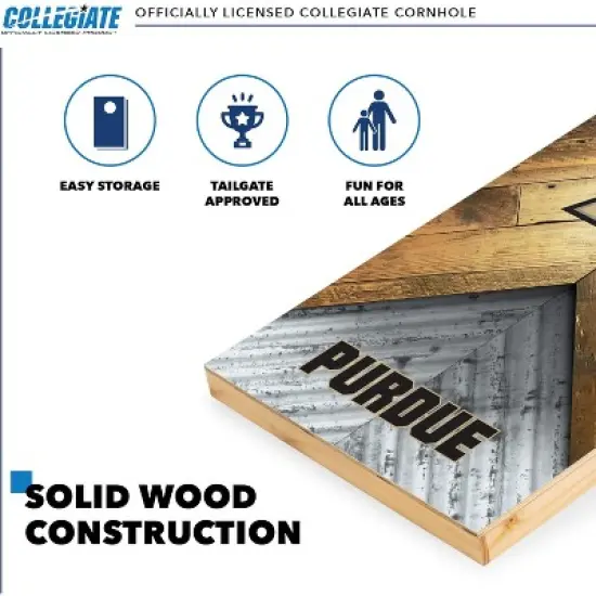 NCAA Purdue Boilermakers 2'x4' Wood Cornhole Set image {2}