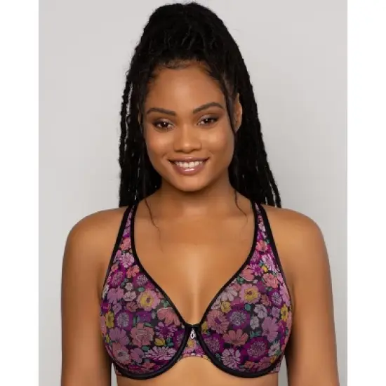 Curvy Couture Women's Sheer Mesh Plunge T-shirt Bra image {17}