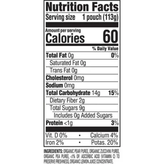 Happy Baby Organics Clearly Crafted Stage 2 Pears, Zucchini & Peas - 4oz image {7}