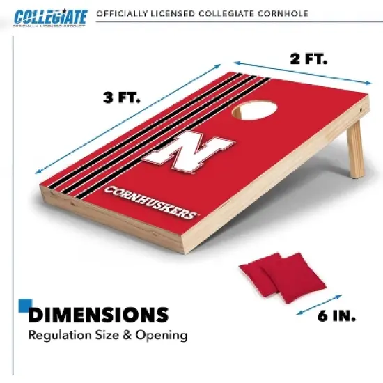 NCAA Nebraska Cornhuskers 2'x3' Wood Cornhole Set image {5}