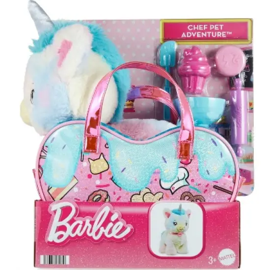 Barbie Chef Pet Adventure Stuffed Animal, Unicorn Toys, Plush with Purse and 5 Accessories image {5}