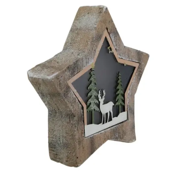 Northlight LED Lighted Star with Reindeer in the Woods Scene Christmas Decoration - 13.25" image {2}