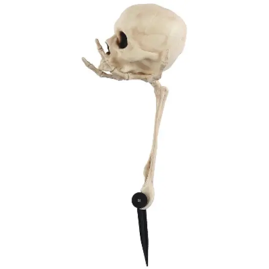 Seasons USA Skull in Hand Ground Breaker Halloween Decoration - 6 in x 7 in x 14.5 in - White image {2}