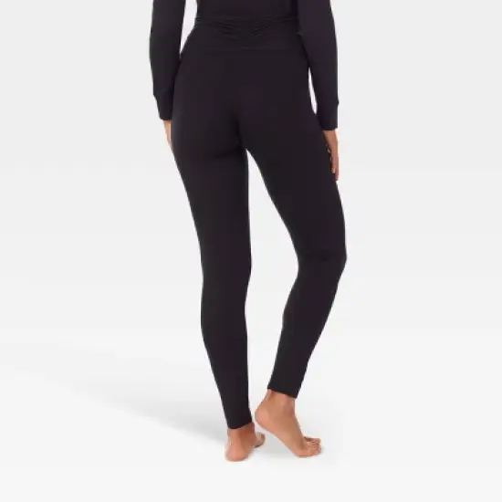 Warm Essentials by Cuddl Duds Smooth Stretch Thermal Maternity Leggings - Black image {1}