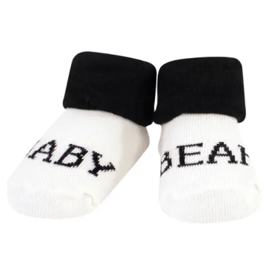 Hudson Baby Infant Boy Cotton Bib and Sock Set, Baby Bear Plaid image {5}